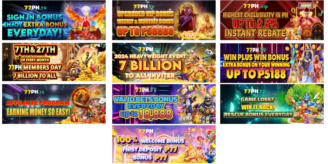 Espesyal na Promosyon sa 77PH – Mundo ng Libangan at Oportunidad Kumita 2 introduction promotion 77ph
